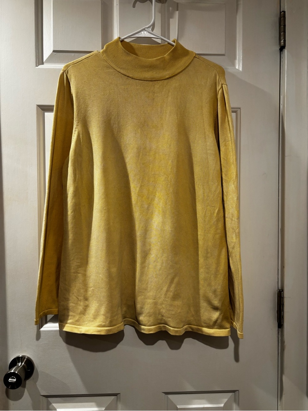 Vintage Pendleton Silk Blend Creamy Yellow Mock Turtleneck